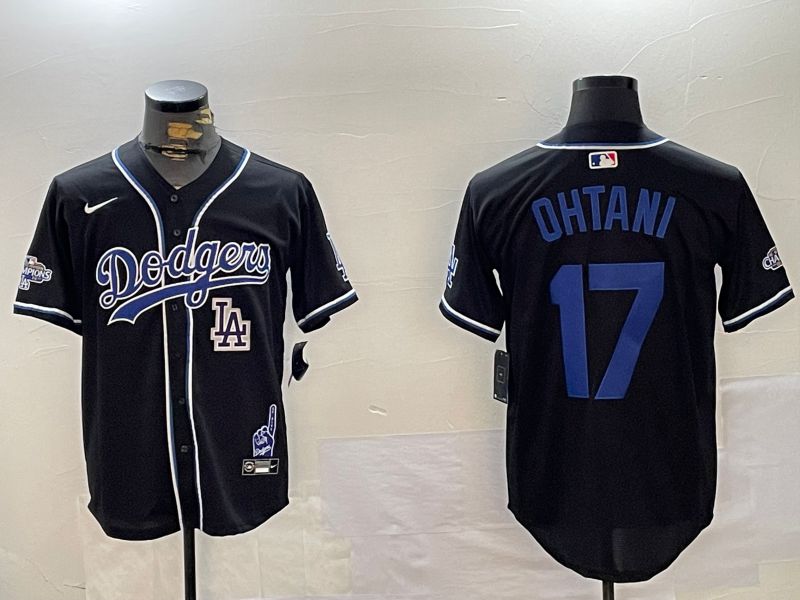 Men Los Angeles Dodgers #17 Ohtani Black Game 2024 Nike MLB Jersey style 12025